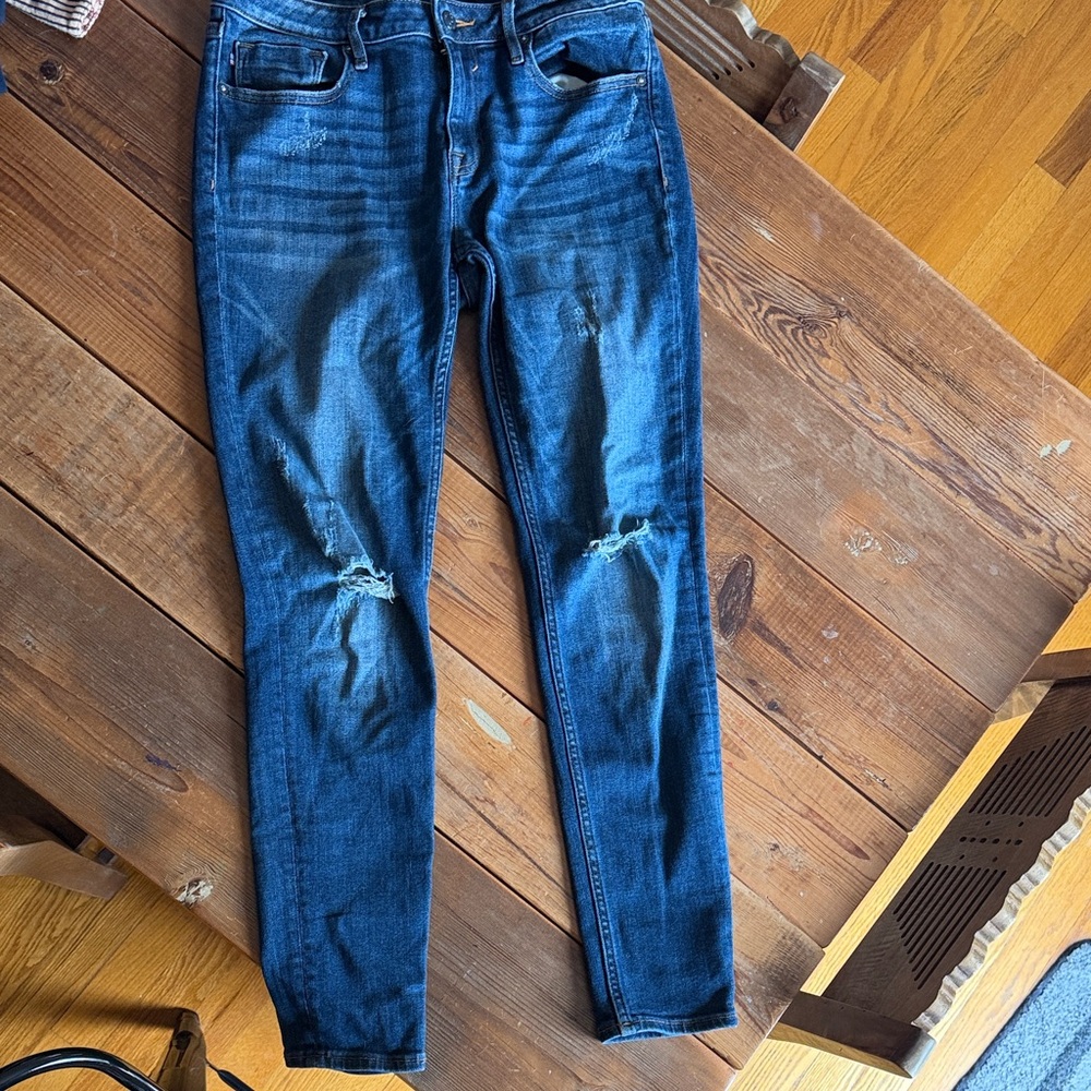 Vigoss Dark Blue Distressed Skinny Jeans